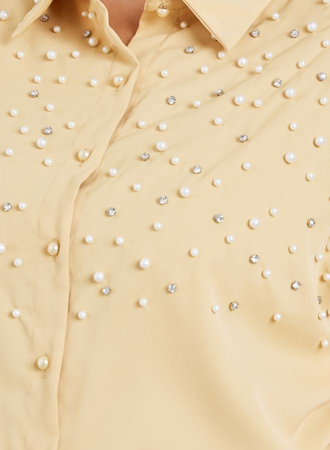 ستايلي بلوزة بمقاس كبير مرصعة بحجر الراين - Image 4